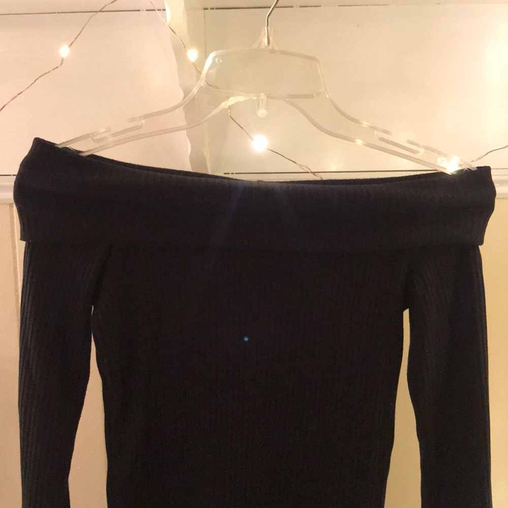 Off the shoulder black sweater